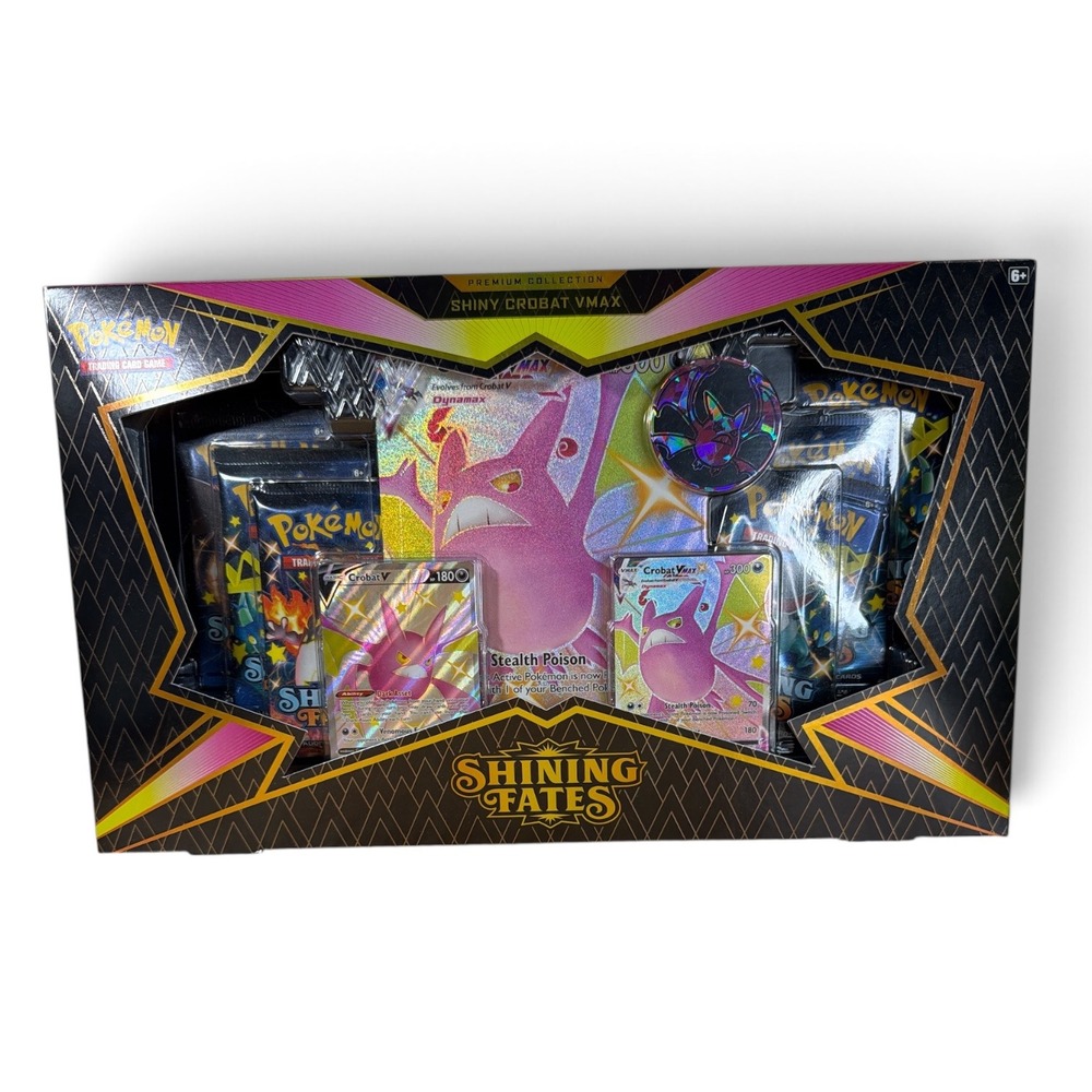 NEW Pokemon TCG Shining Fates Premium Collection Shiny Crobat VMAX Sealed Box
